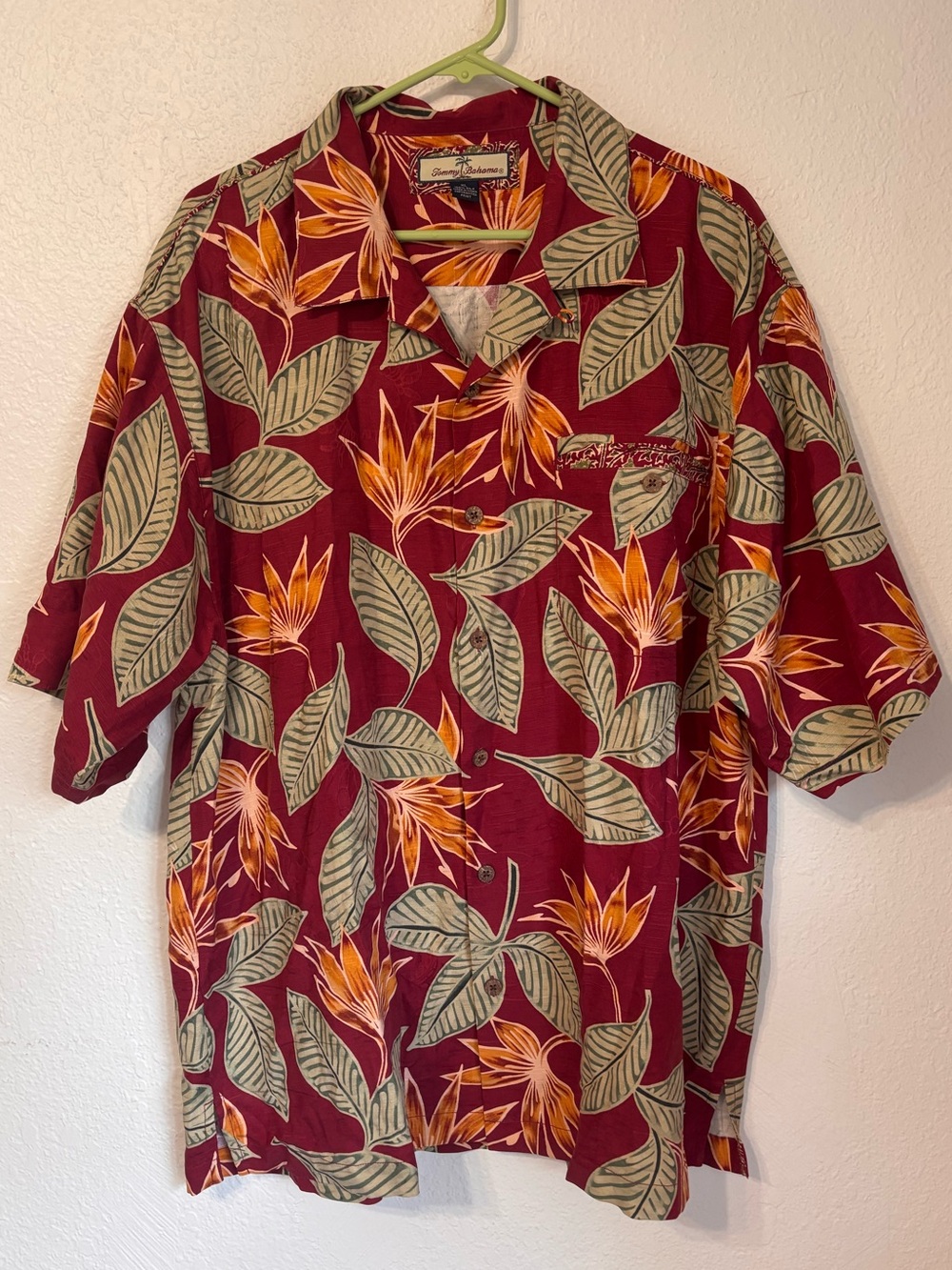 Tommy Bahama Silk Bird of Paradise Floral Hawaiian Shirt XL